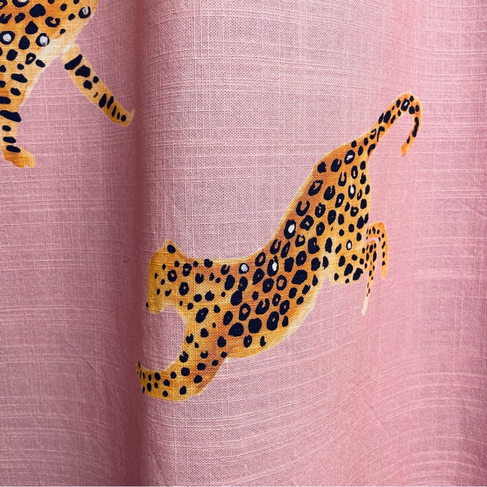 Anthropologie Pink Leopard Shower Curtain Blush - Picture 5 of 7
